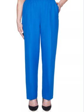Alfred Dunner Royal Blue Elastic-Waist Pants